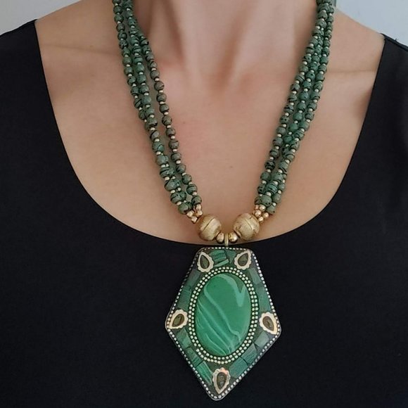 Hand-Made Tibetan Turquoise Necklace - Picture 1 of 5